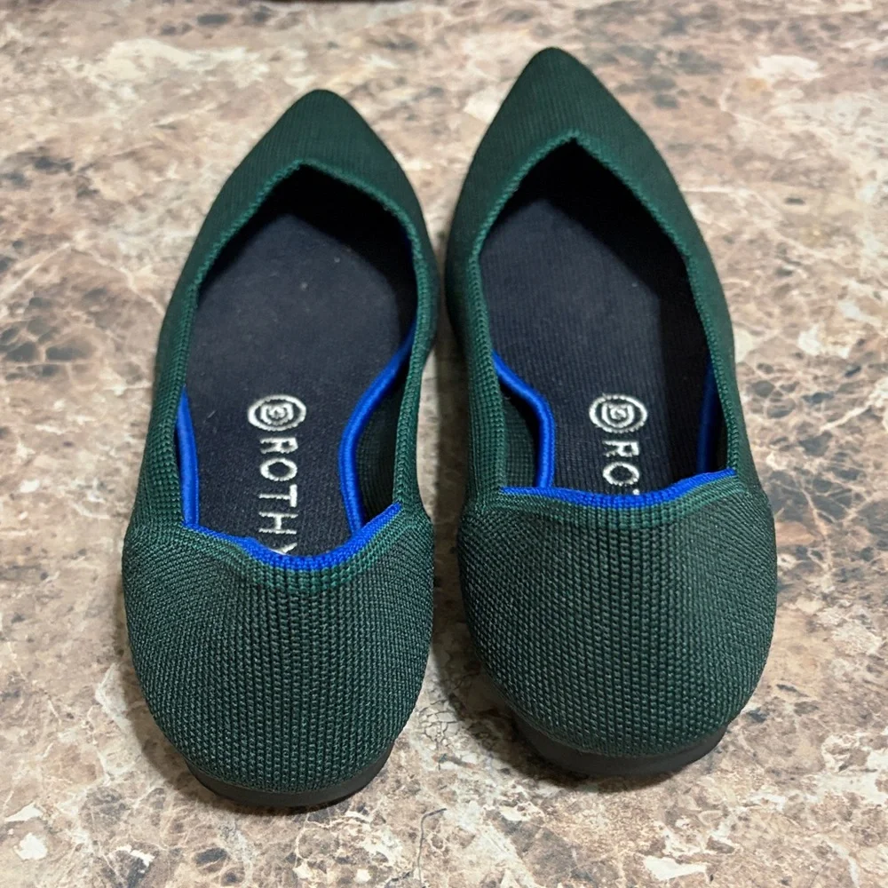 Rothy's Forest Green and Blue Flats